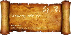 Szepesy Nóra névjegykártya