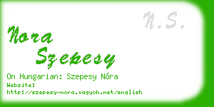 nora szepesy business card